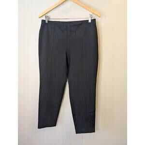 J.Jill Black Slim Leg Pull-On Pants Stretch Elastic Waist Medium Petite Office